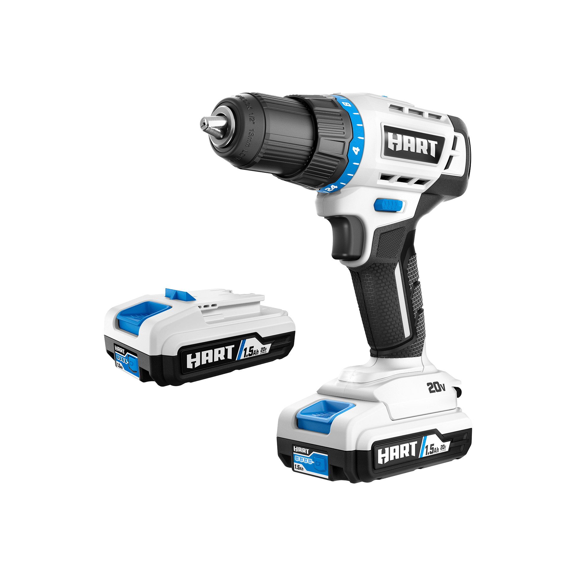 20V 1/2" Cordless Drill/Driver Kit with 2 Batteries